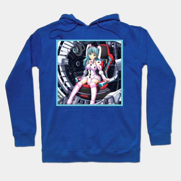 Anime Girl in Macha Cockpit Hoodie by Starbase79